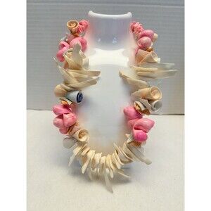 VINTAGE Chucky Shell perfect Summer Necklace - Tropical Hawaiian Colors